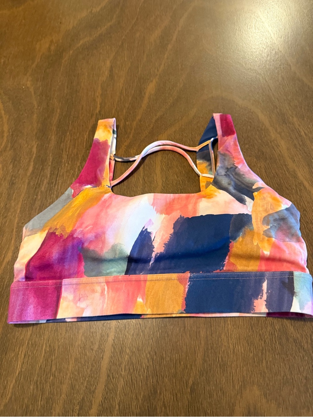 Maven Thread Colorful Watercolor Print Sports Bra